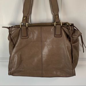 HOBO The Original (International) Large Taupe Glazed Leather Satchel Tote